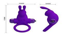 PRETTY LOVE ANILLO VIBRADOR I CONEJO PARA PENE MORADO