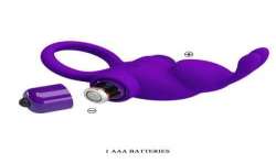 PRETTY LOVE ANILLO VIBRADOR I CONEJO PARA PENE MORADO