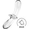 SATISFYER DOUBLE CRYSTAL DILDO TRANSPARENTE