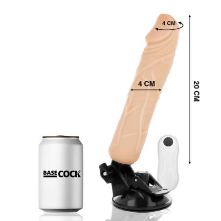 BASECOCK VIBRADOR REALISTICO CONTROL REMOTO NATURAL 20 CM
