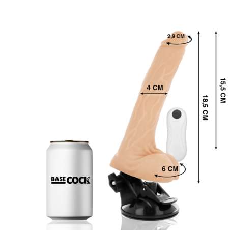 BASECOCK VIBRADOR ARTICULABLE CONTROL REMOTO NATURAL 185 CM