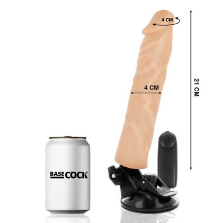 BASECOCK VIBRADOR REALISTICO CONTROL REMOTO NATURAL 21 CM