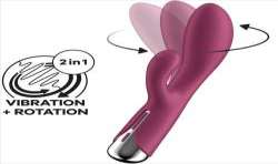 SATISFYER SPINNING RABBIT 1 ESTIMULACION CLITORIS Y PUNTO G ROJO