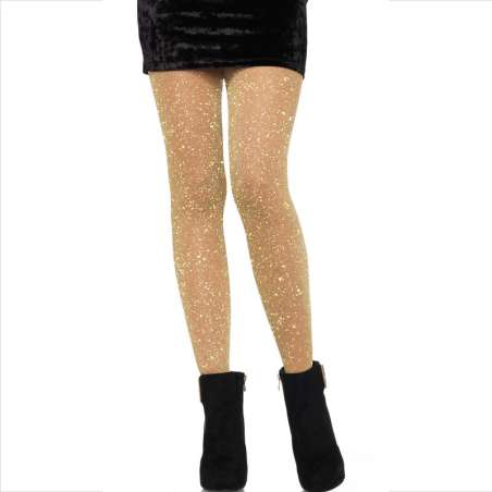 LEG AVENUE MEDIAS TRANSPARENTES DORADAS