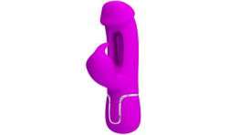PRETTY LOVE KAMPAS VIBRADOR RABBIT 3 EN 1 MULTIFUNCIoN CON LENGUA VIOLETA