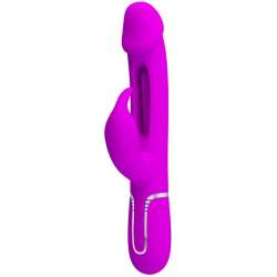 PRETTY LOVE KAMPAS VIBRADOR RABBIT 3 EN 1 MULTIFUNCIoN CON LENGUA VIOLETA