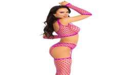 LEG AVENUE SET TOP MEDIAS DE LIGA GUANTES AZUL