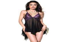 CHILIROSE CR 4074 BABYDOLL VIOLETA NEGRO S M