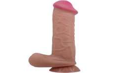 PRETTY LOVE SLIDING SKIN SERIES DILDO REALiSTICO CON VENTOSA PIEL DESLIZANTE MORENO 26 CM