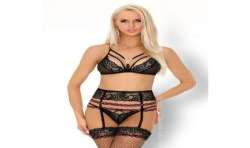 LIVCO CORSETTI FASHION SNEHANA LC 90443 SUJETADOR LIGUERO PANTY NEGRO S M