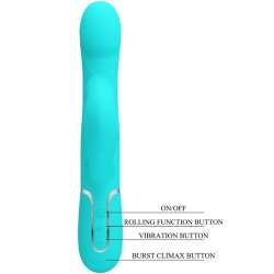 PRETTY LOVE VIBRADOR RABBIT PERLAS VERDE AGUA