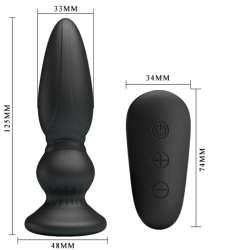 MR PLAY VIBRADOR POTENTE CONTROL REMOTO ANAL PLUG NEGRO