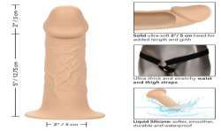 CALIFORNIA EXOTICS PERFORMANCE MAXX EXTENSIoN REALISTA CON ARNeS PIEL CLARO