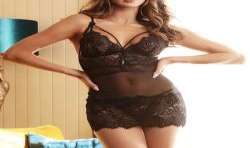 SUBBLIME BABYDOLL CON TIRANTES AJUSTABLES DE ENCAJE NEGRO S M