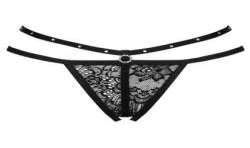 LIVCO CORSETTI FASHION NOMADE TANGA CROTCHLESS NEGRO