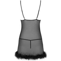 LIVCO CORSETTI FASHION ZERUNAM SET BABYDOLL TANGA NEGRO