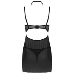 LIVCO CORSETTI FASHION BINELLA SET BABYDOLL TANGA NEGRO