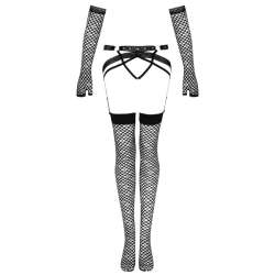 LIVCO CORSETTI FASHION NEMALIA SET LIGUERO MEDIAS GUANTES NEGRO