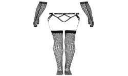 LIVCO CORSETTI FASHION NEMALIA SET LIGUERO MEDIAS GUANTES NEGRO