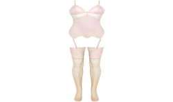 LIVCO CORSETTI FASHION PERSINNE PEACH SET CORSET PANTY MEDIAS