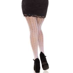 LEG AVENUE MEDIAS CON ABERTURAS CORAZON LAZOS ROSA