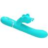 PRETTY LOVE VIBRADOR RABBIT MULTIFUNCIoN 4 EN 1 MARIPOSA VERDE AGUA