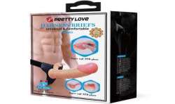 PRETTY LOVE MAVIS HARNESS BRIEFS UNIVERSAL CON DILDO 19 CM NATURAL
