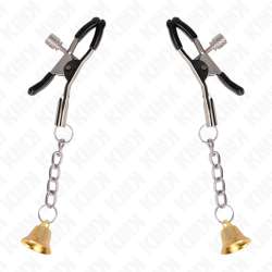KINK PINZAS PARA PEZONES CON COLGANTE DE CAMPANA DORADO 6 CM