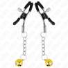 KINK PINZAS PARA PEZONES CON COLGANTE DE CASCABEL DORADO 6 CM