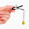 KINK PINZAS PARA PEZONES CON COLGANTE DE CASCABEL DORADO 6 CM
