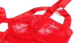 SUBBLIME TEDDY CON LIGA DETALLE ENCAJE Y TIRAS ROJO S M