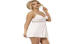 SUBBLIME BABYDOLL ESCOTE V DETALLE LAZOS BLANCO S M