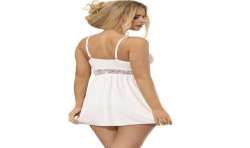 SUBBLIME BABYDOLL ESCOTE V DETALLE LAZOS BLANCO S M