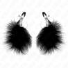 KINK PINZAS PARA PEZONES CON PLUMA NEGRO 7 CM