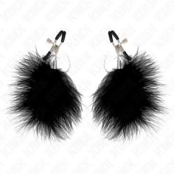 KINK PINZAS PARA PEZONES CON PLUMA NEGRO 7 CM