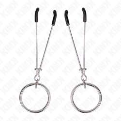 KINK PINZAS PARA PEZONES FINA CON ARO PLATEADO 7 CM