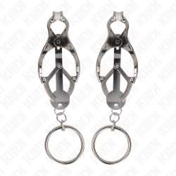 KINK PINZAS PARA PEZONES ESTILO JAPONaS CON AROS PLATEADO