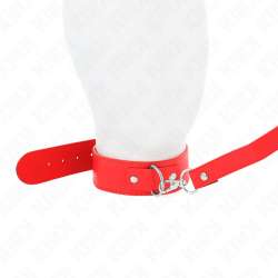 KINK COLLAR CON CORREA 116 CM FINO ROJO AJUSTABLE 32 50 CM X 8 CM