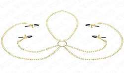 KINK PINZAS PARA PEZONES Y CLaTORIS 4 ENGANCHES AJUSTABLE DORADO