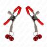 KINK PINZAS PARA PEZONES ROJAS CON DOBLE CAMPANILLA ROJO 6 CM