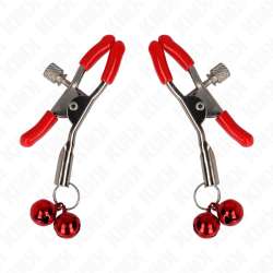 KINK PINZAS PARA PEZONES ROJAS CON DOBLE CAMPANILLA ROJO 6 CM