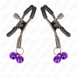 KINK PINZAS PARA PEZONES CON DOBLE CAMPANILLA VIOLETA 6 CM