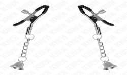KINK PINZAS PARA PEZONES CON COLGANTE DE CAMPANA PLATEADO 6 CM