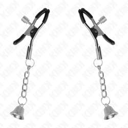 KINK PINZAS PARA PEZONES CON COLGANTE DE CAMPANA PLATEADO 6 CM