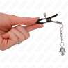 KINK PINZAS PARA PEZONES CON COLGANTE DE CAMPANA PLATEADO 6 CM