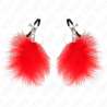 KINK PINZAS PARA PEZONES CON PLUMA ROJO 7 CM