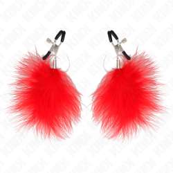 KINK PINZAS PARA PEZONES CON PLUMA ROJO 7 CM
