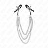 KINK PINZAS PARA PEZONES CON TRIPLE CADENA PLATEADO 20 23 28 CM