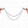 KINK PINZAS PARA PEZONES CON DOBLE CADENA GRUESA PLATEADO 20 23 CM