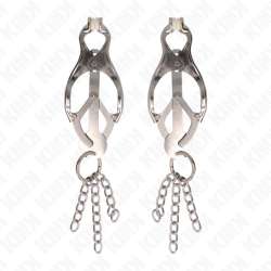 KINK PINZAS PARA PEZONES ESTILO JAPONaS CON CADENAS PLATEADO